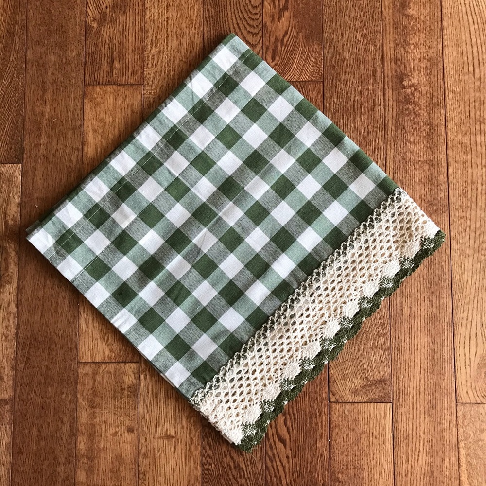Buffalo Plaid Valance Curtain, Sage and Ivory